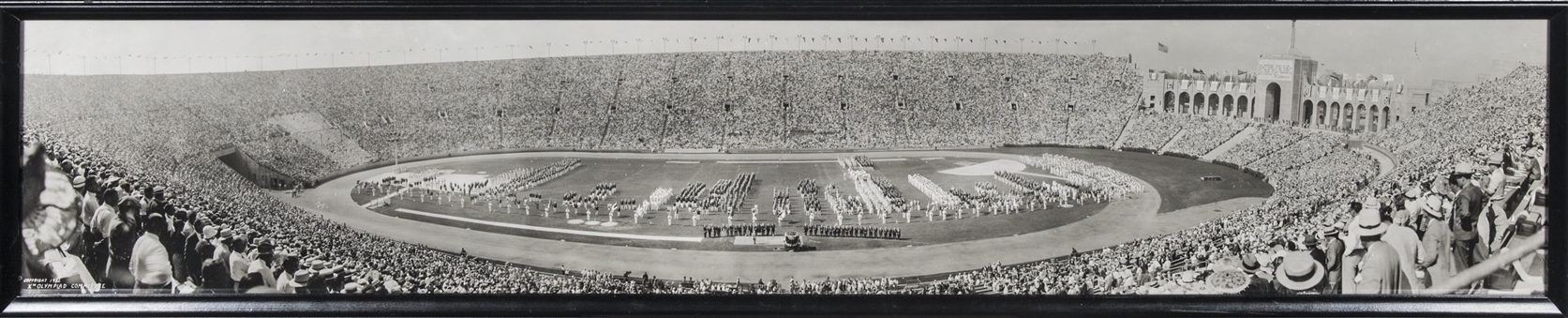 1932 Summer Olympics Panoramic Photo In 48x10 Framed Display